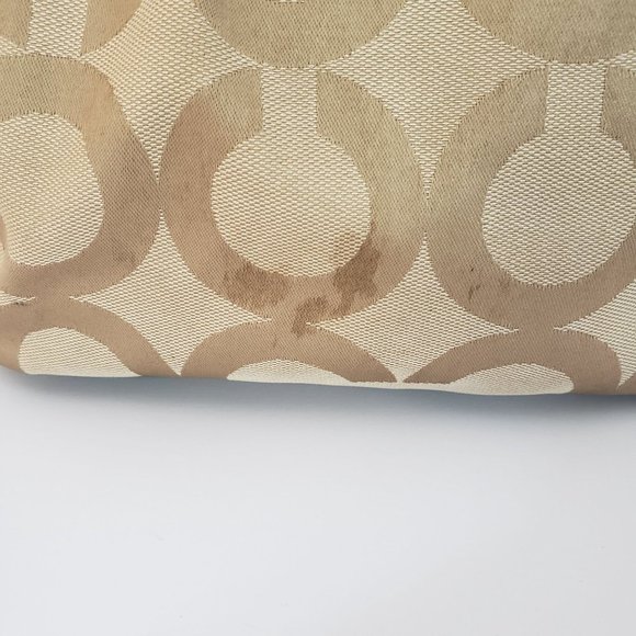 COACH Large Parker Op Art Rose Gold Hardware Jacquard and Leather Hobo Satchel - Picture 14 of 15